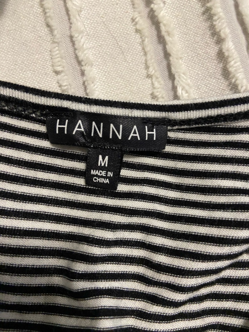 Hannah Black & White Striped Scoop Neck Tee - Picture 5 of 7
